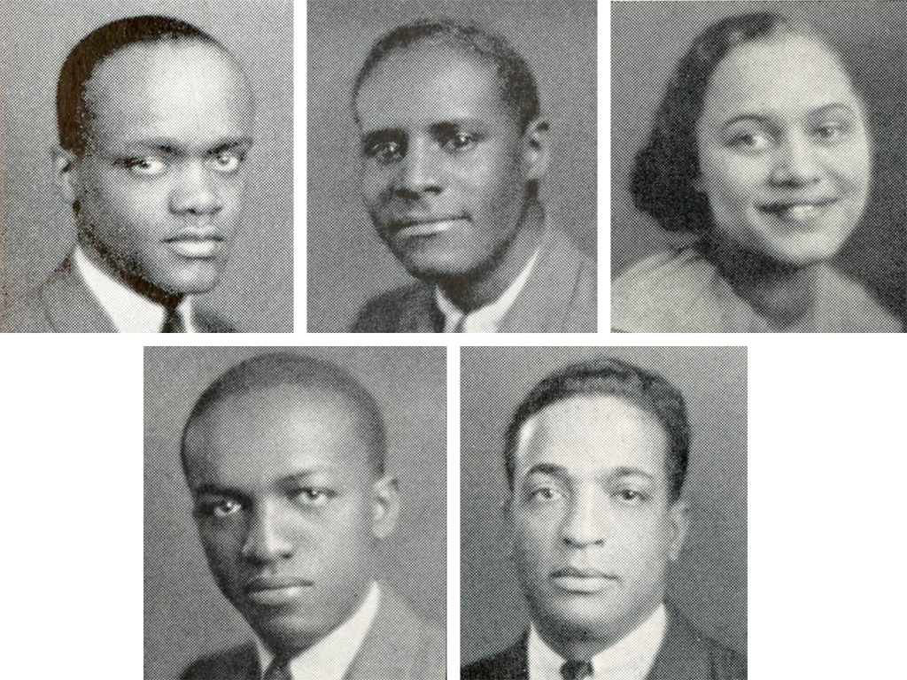 (Top row) Nathaniel Sayles, Ernest Stevenson, and Evelyn White; (Bottom row) George Wade and George Porter