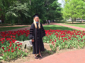 Gina Anderson, the first graduate of the IST Ed.D. program, IU's first-ever fully online doctorate.