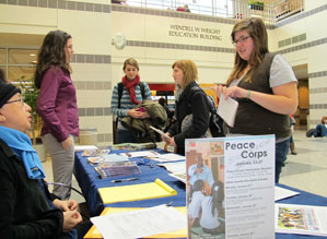 The Peace Corps recruiting at the IU School of Education in 2012.