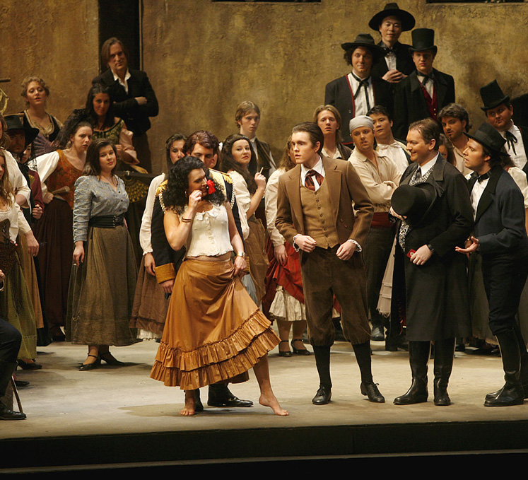A rehearsal of the opera "Carmen" at Indiana University in 2006 (courtesy Indiana University).