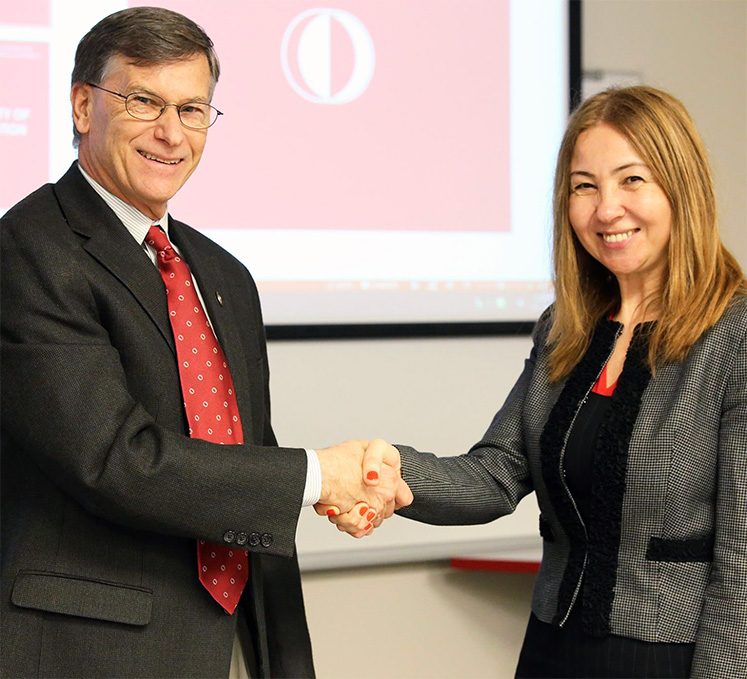 Dean Terry Mason welcomes Dean Golge Seferoglu of Middle East Technical University (METU)