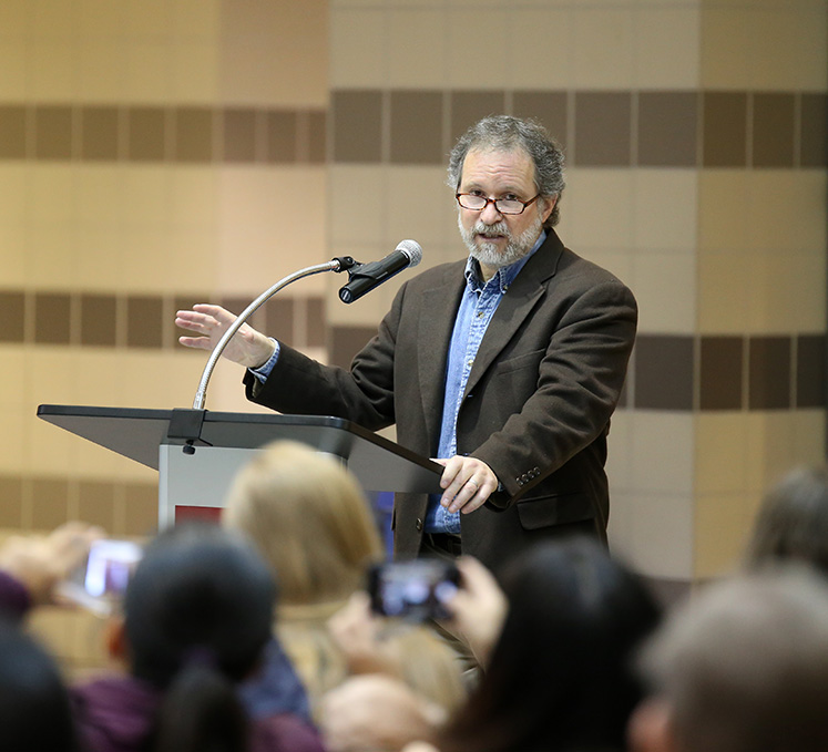 Professor Bradley Levinson introduces the speakers