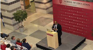 Assistant Professor of Literacy, Culture, and Language Education Ted Hall addressed the Call to Teach (photo by Sungwon Shin).