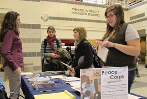 Peace Corps representatives recruiting at the IU School of Education in January, 2012