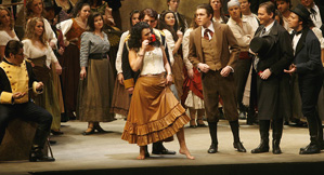 Rehearsal for a performance of the opera "Carmen" at Indiana University in 2006 (courtesy Indiana University).